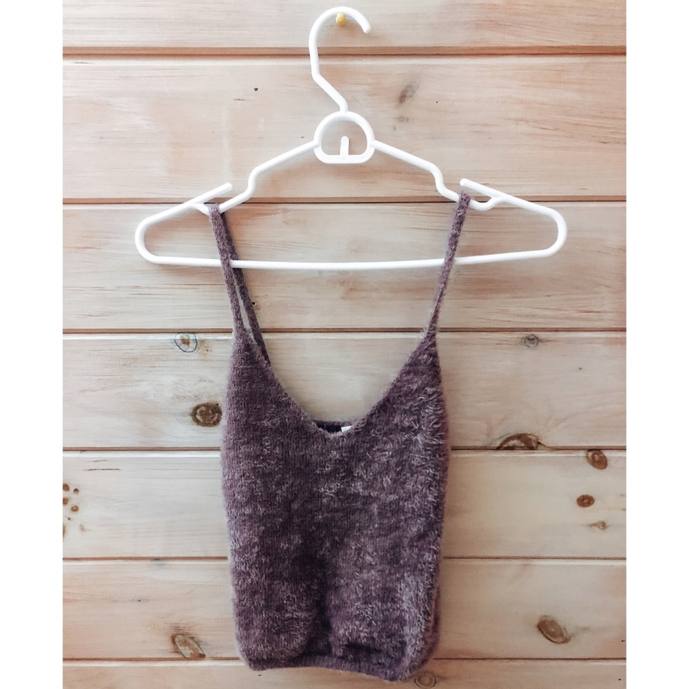 purple fuzzy garage tank top